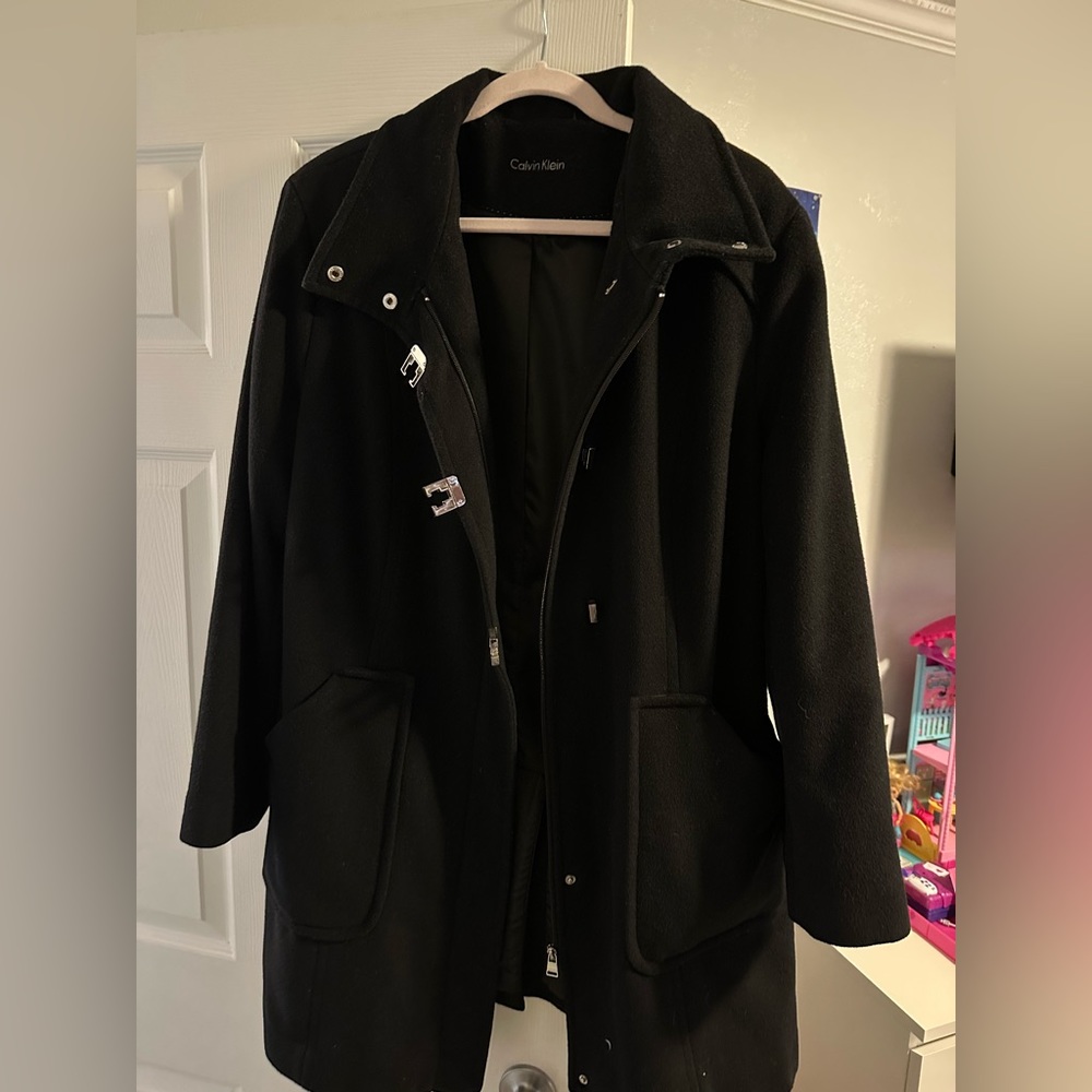 Calvin Klein black trench coat